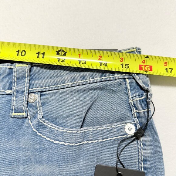 NEW WITH DEFECT True Religion Women Halle Big T Stretch Blue Denim Jean Size 32 - Picture 8 of 12